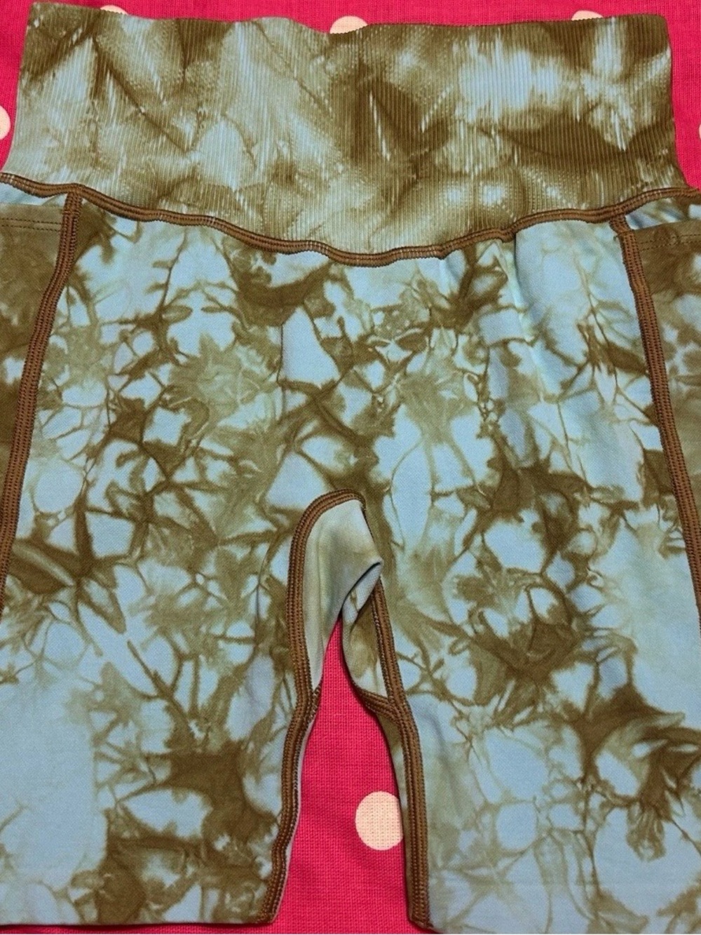 PINK Victoria's Secret Blue Green Tie-Dye Bike Shorts
